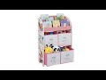 Kinderregal mit Boxen Heldin Pink - Weiß - Holzwerkstoff - Textil - 63 x 93 x 28 cm