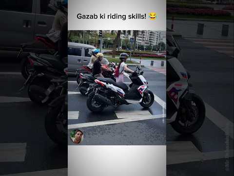Gazab ki riding skills! 😂 #shorts #funny #reaction #trending #video #bike #rider #viral #shortsfeed