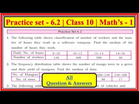 Practice set 6.2 class 10 maths 1 | Chapter 6 Statistics | Maharashtra state Board #class10th #std10