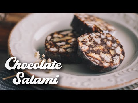 🍫 EGGLESS CHOCOLATE SALAMI | Easy Chocolate Salami Recipe | ASMR Cooking
