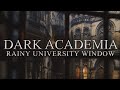 Rainy Window ◈ Dark Academia Aesthetic Ambience ◈ University Study Session◈ Thundestorm & Soft Music