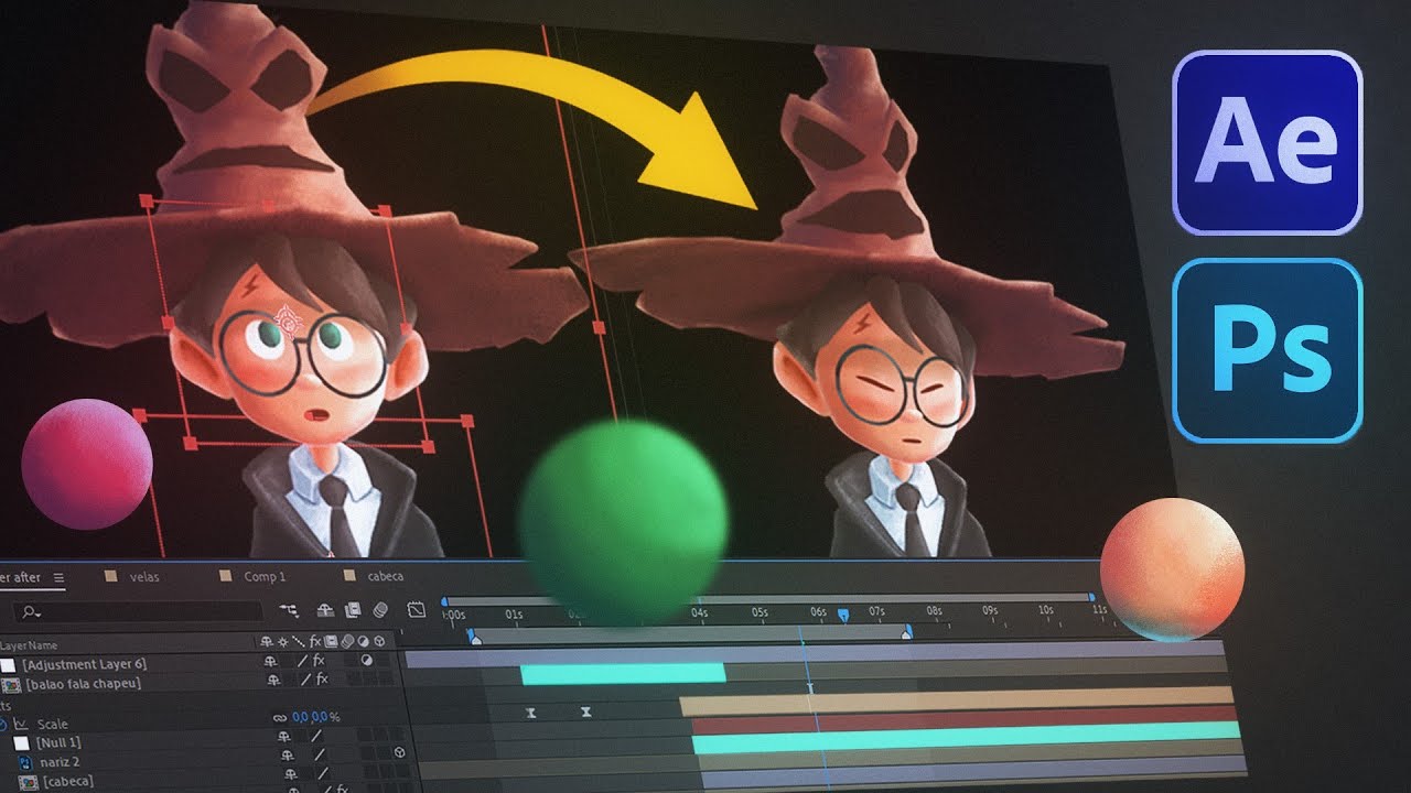 2D QUE PARECE 3D no AFTER EFFECTS - personagem animado (#Visual Saga 001)