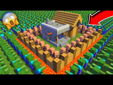 1000 Zombies Vs Best Defence Village 😱 In Minecraft......