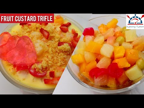 Fruit Custard Trifle Recipe | Custard Trifle Pudding | Fruit Trifle Recipe