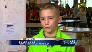 Boy jumps into action to save friend's life