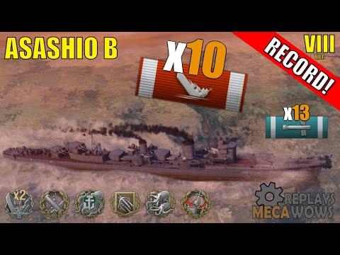RECORD 10 KILLS!! Asashio B 10 Kills & 162k Damage | World of Warships Gameplay