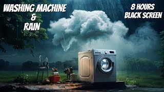 WASHING MACHINE & RAIN Sounds - Black Screen - Fall Asleep FAST!