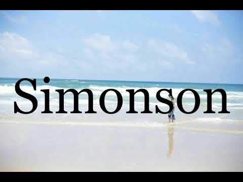 How To Pronounce Simonson🌈🌈🌈🌈🌈🌈Pronunciation Of Simonson