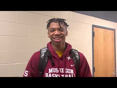 Muskegon senior Maurice Sain Jr. discusses 59-17 win over Zeeland West