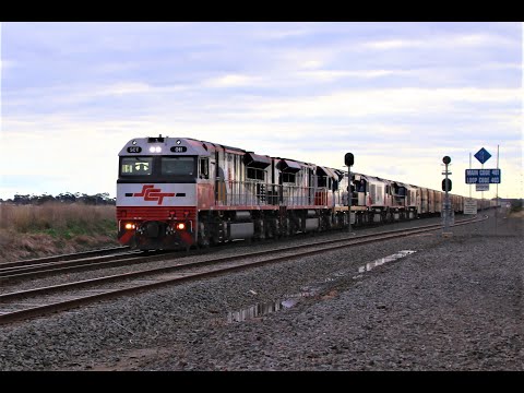 6 Locomotives on 1 train - 5PM9 SCT Superfreighter at Gheringhap, VIC 20/06/2021