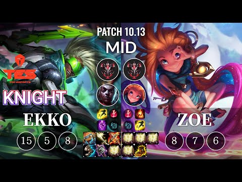 TES knight Ekko vs Zoe Mid - KR Patch 10.13