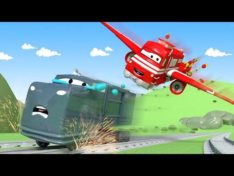 Поезд Трой - Летающий поезд - Автомобильный Город 🚄 детский мультфильм