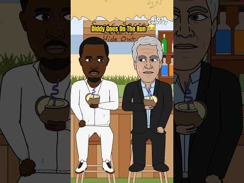 Diddy Goes On The Run And Hides Where No One Will Find Him 😂 #diddy Cartoon Parody