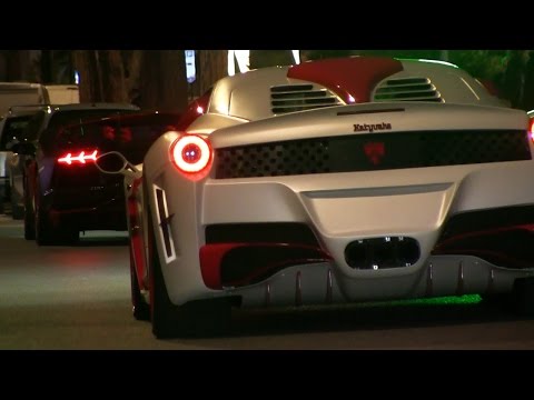 Nimrod Katyusha Ferrari 458 and Nimrod Avanti Rosso Lamborghini Aventador on the road in Monaco