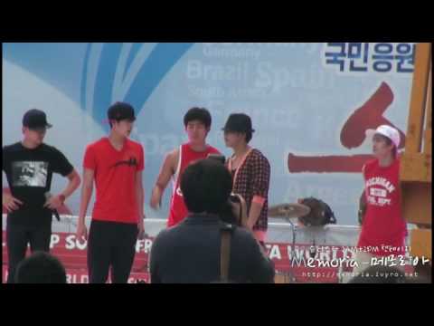 [FANCAM] 100626 2PM World Cup Event - AAA rehearsal position