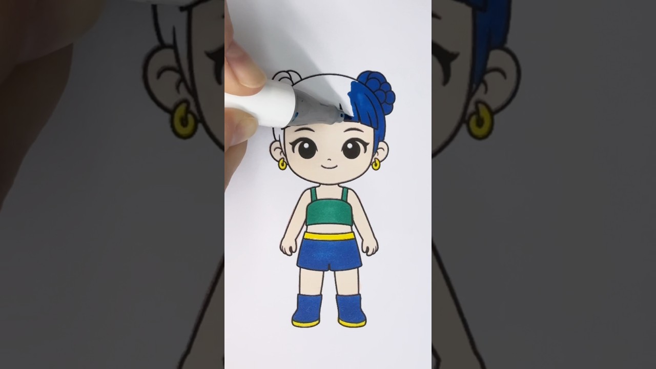 Let's Help Kpop Cartoon Girl Find Her Color!