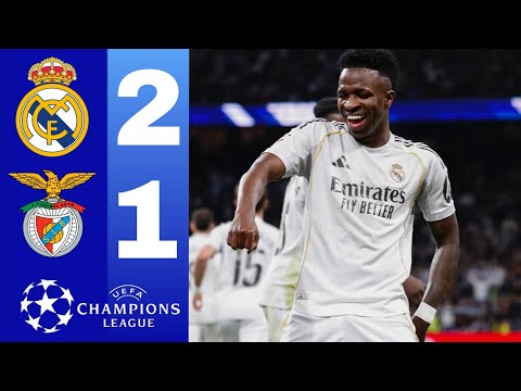 Real Madrid vs SL Benfica 2-1 Highlights   Champions League • Vinicius Junior & Tchouaméni Goals
