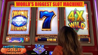 We played this massive Colossal Diamonds slot machine! Huge Bonus win on 3 Reel 88 Fortunes Diamond!