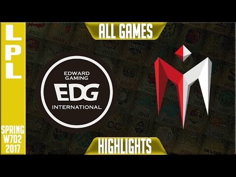 EDG vs IMay Highlights All Games - LPL Spring 2017 W7D2 - EDG vs IM All Games