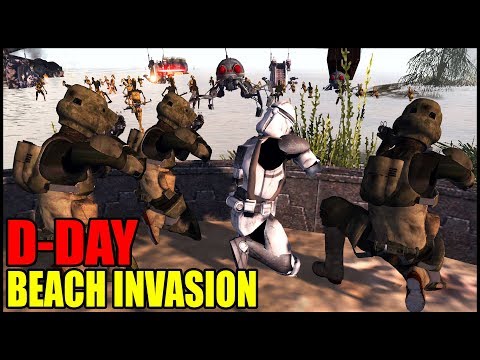 Hold the BEACH from HUGE Droid Army! - Men of War: Star Wars Mod Battle Simulator