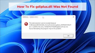 How To Fix gdiplus.dll Was Not Found | e-baca