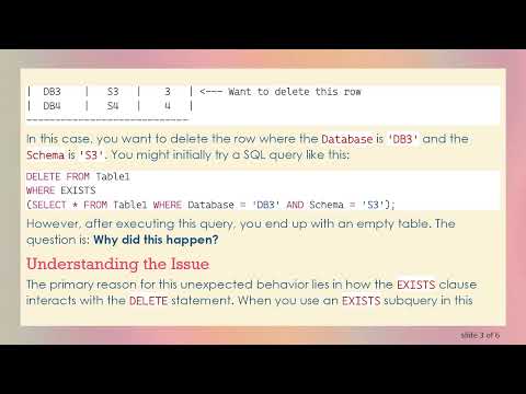 How to Delete a Row from a Table Based on Its Existence in SQL