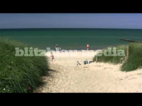 Stock Footage Europe Germany Baltic Sea Beach Ahrenshoop Darss Ostsee Mecklenburg Strand Holiday