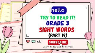 Grade 3 Sight Words Part 19