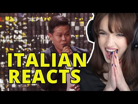 Marcelito Pomoy - Con Te Partirò | First Time Reaction (Italian Reacts)