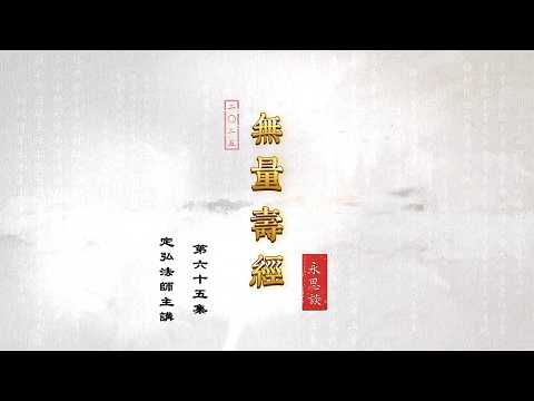《無量壽經永思談》 第六十五集  定弘法師主講