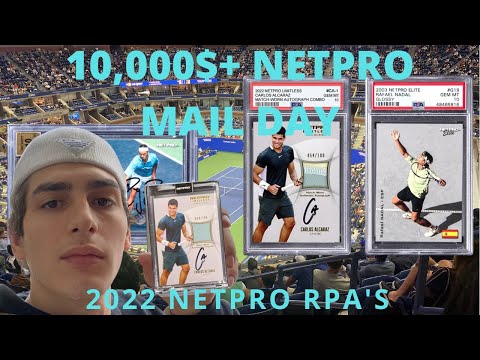 $10,000+ TENNIS CARD (RPAs) MAILDAY NETPRO TENNIS' FIRST RELEASE IN 20 YEARS! CARLOS ALCARAZ