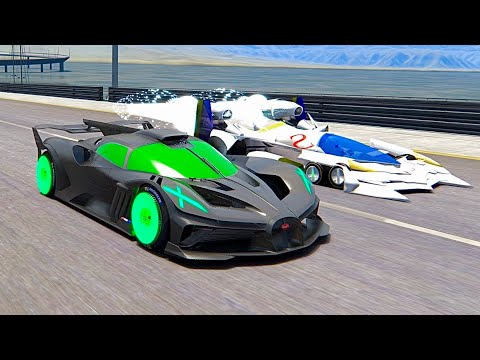 Bugatti Bolide Alien Engine vs Cyber Formula Asurada Tuned at Special Stage Route X