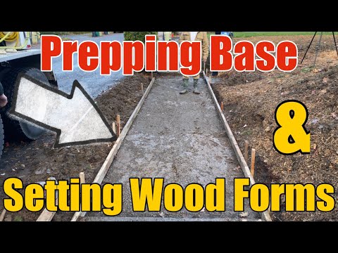 How to Prep The Base and Set Wood Forms For A Concrete Public Sidewalk Step by Step Do It Yourself