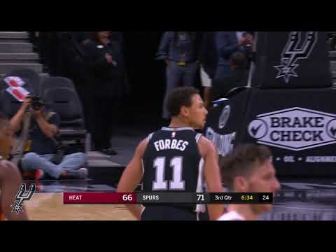Bryn Forbes 5 3-Pointers vs Miami (12-6-17)
