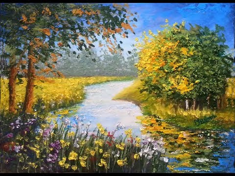 pastel painting impasto landscape step by step tutorial by madhubala arts