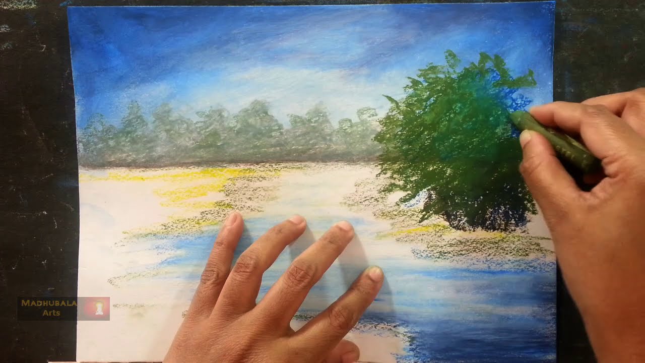pastel painting impasto landscape step by step tutorial by madhubala arts