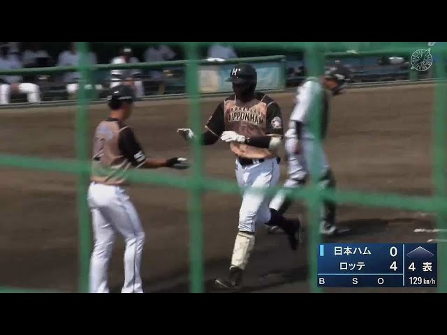 【ファーム】ファイターズ・万波 レフトスタンドへ届く2ランホームラン!! 2021/8/26 M-F(ファーム)