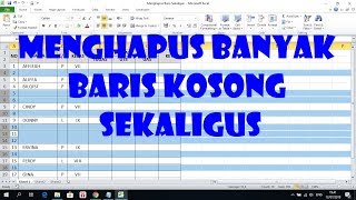 Cara Menghapus Banyak Baris Kosong Sekaligus Pada Tabel Excel