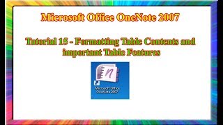 Microsoft OneNote 2007 - how to format table content in onenote