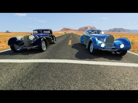 Bugatti Type57 Aerolithe 1935 vs Bugatti 57SC Sports Tourer 1937  at Monument Valley