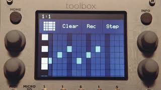 Video thumbnail for Introducing toolbox - Touch Screen Polyphonic Eurorack Sequencer by 1010music
