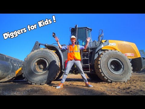 Diggers for Kids with Blippi | The Wheel Loader Construction Truck