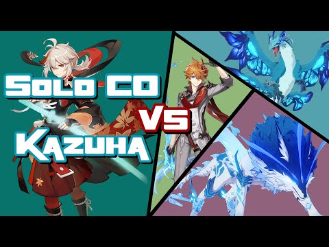 Solo Kazuha vs Dvalin, Childe and Andrius - Genshin Challenge!