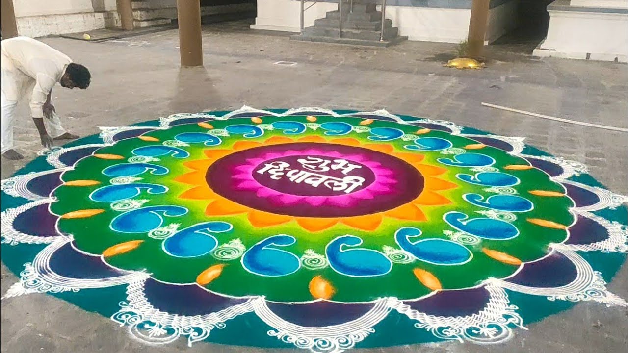 Big size diwali festival rangoli design by ganesh vedpathak