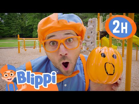 Blippi Visits the Pumpkin Playground! | 2 Hours of Blippi Halloween | Educational Videos for Kids