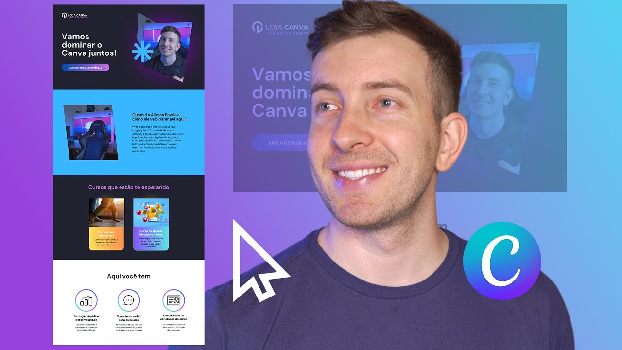 COMO CRIAR UM SITE NO CANVA | Com domínio GRÁTIS, excelente para Portfólio e páginas Comerciais 💜🖥️