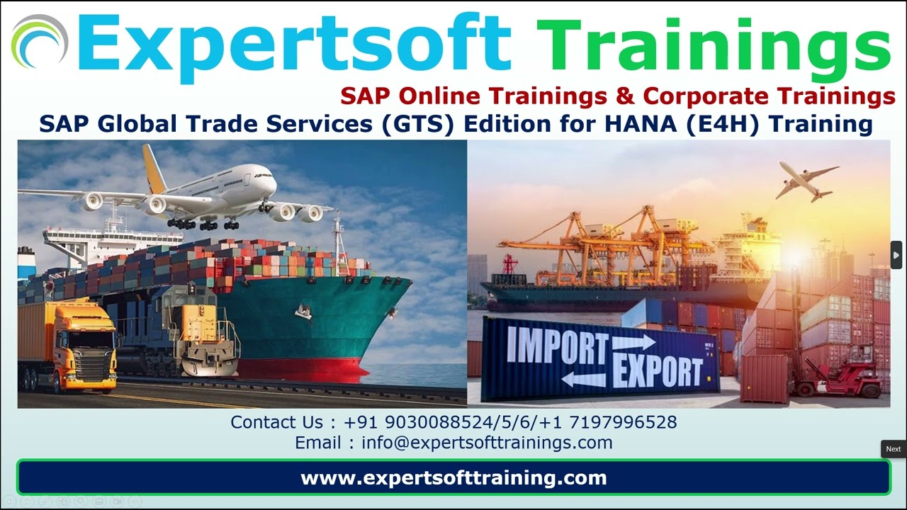 SAP GTS E4H Online Training