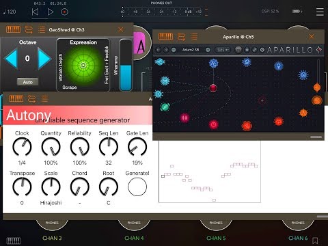AUTONY Playing GEOSHRED Pro and APARILLO in AUM - All AUv3 - iPad Demo