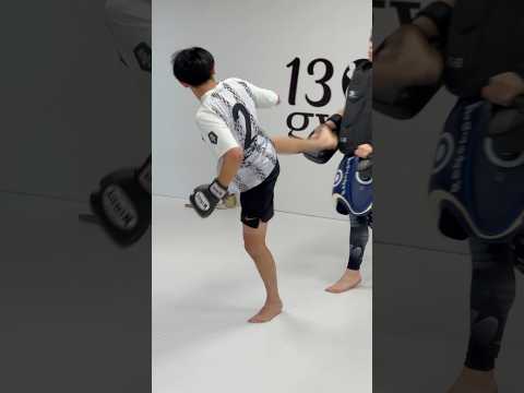 ジャブをかわしてスピニングバックキックまで！ #キックボクシング #ミット打ち #mma