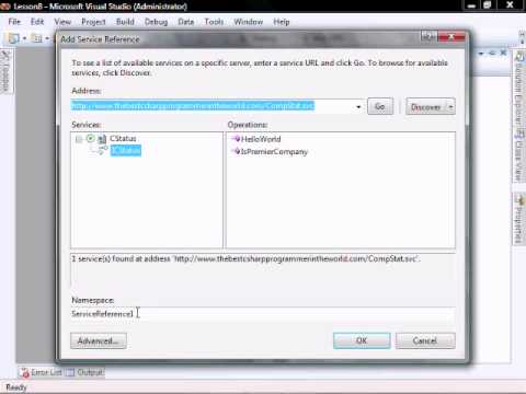 Lesson 8 (Part 1) - Create a WCF using C#, consume from Windows Form and ASP.NET